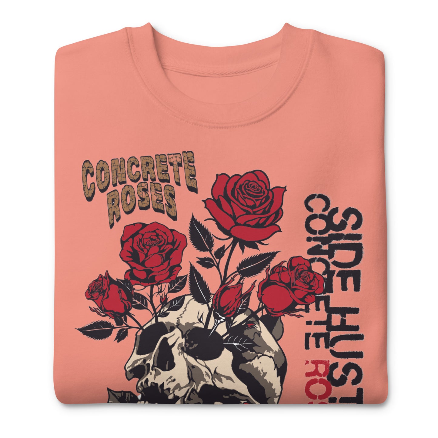 Unisex Premium Sweatshirt Skull Concrete Roses