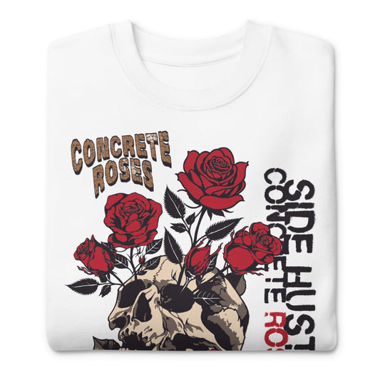 Unisex Premium Sweatshirt Skull Concrete Roses